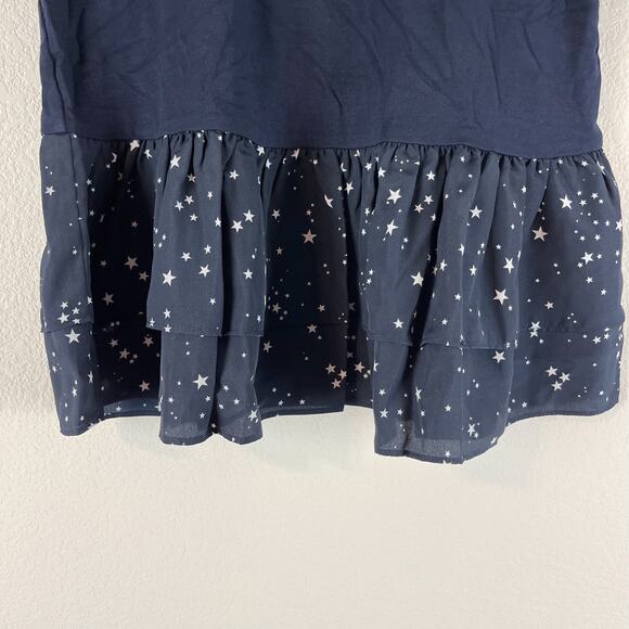 Kate Spade Peplum Top Womens Small Blue Broome Street Star Print Short Sleeve * - Picture 3 of 9
